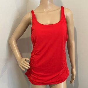 NWT Aqua Eve Red Swim Tankini with Ruched sides